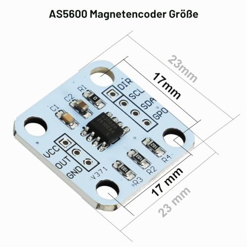2 PCS 12bit High Precision AS5600 Magnetic Encoder, Magnetic Induction Angle Sensor Module, Comes with a Magnet for Angle Measurement, Induction, 12 Bit, High Precision