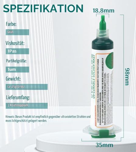 Solder Mask Ink, 1 Piece UV Light Curing Solder Mask Ink, BGA PCB Solder Resist Ink, UV Curing Solder Resist Combination for Insulating and Protecting Electronic PCB Components