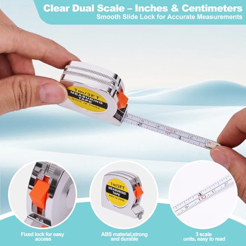 100 Pcs Mini Tape Measure Keychains, Retractable Measuring Tapes