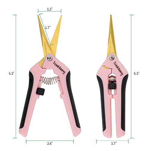 6PCs Pruning Shears Trimming Scissors Blades Gardening Hand Pruning Snips Titanium Coated Precision Bonsai Pruning Shear
