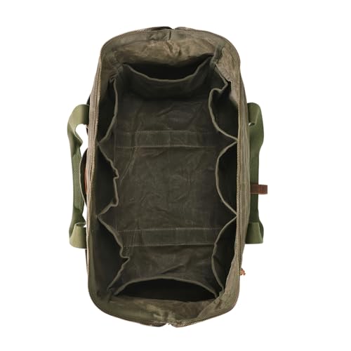 Heavy Duty 18-Inch Tool Bag for men, 12 Pockets, Large Zippered Tool Organizer, Portable Empty Toolbox for Mechanics, Electricians, DIY – Durable Soft Handle, Ideal Father’s Day or Birthday Gift Army Green