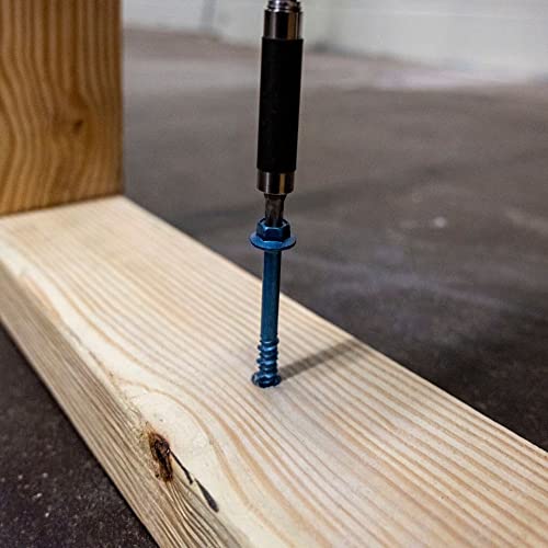 Star Drive Hex Washer Head Masonry Screws, 100 Pieces with Drill Bit - 5/16" x 2-3/4" Concrete Masonry Screws, Rust Resistant High Strength 5/16" x 2-3/4"