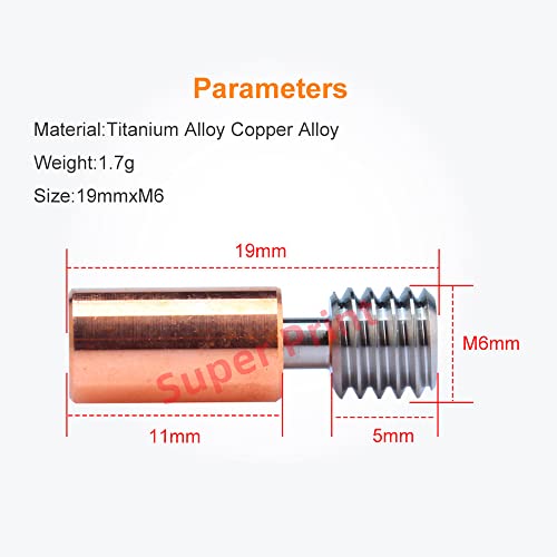 2Pcs Ender 3 S1 Titanium Alloy Bi-metal Heatbreak,Compatible With Ender 3 V3 SE,Ender 3 S1,Ender3 S1 Pro, S1 Plus,CR10 Smart Pro,Sermoon V1 3D Printer Hotend.(2PCS)