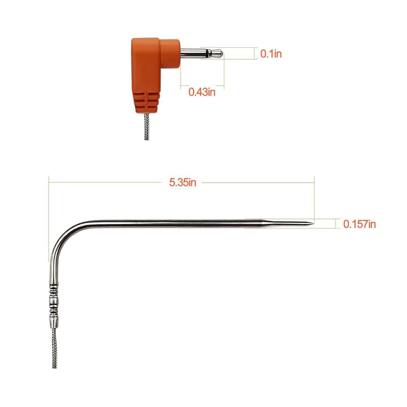Riida Replacement BBQ Meat Thermometer Probe 4-Pack | Interchangeable Probes&Durable Stainless Steel | for BBQ,Grilling, Oven,Smoker | Compatible with Riida TM08,Thermopro TP20,TP08,TP25&More 4 Pack
