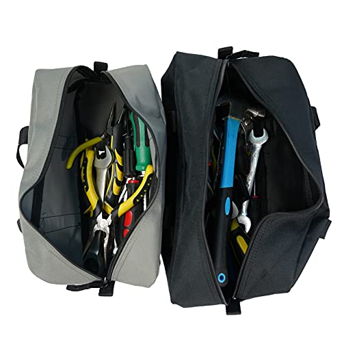 MELOTOUGH Utility Tool Tote bag Tool Organizer Bags + Electrician Tool Bag with shoulder strap, HAVC Tool bag, Open Top Tool Carrier with plastic tray(18 inch)