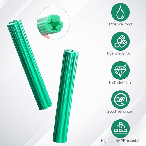 Supkiir 1000 Pcs Expanding Plastic Screw Anchors, 1/4" Hole Green Plastic Anchors for Concrete, Wall Expansion Pipe for Drywall, Concrete, Hollow Walls, Tile Cement Bolt and Aerated Concrete Bricks