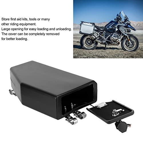Aramox Motorcycle Tool Box, Black ABS Storage Container for R1200GS, R1250GS, F750GS, F850GS, Left Side Mount Accessory