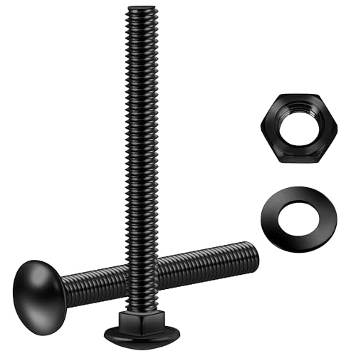 Mywish (50Sets) 3/8" x 3" Lag Bolts & (6 Sets) 3/8-16 x 3-1/2 Carriage Bolts Screws Round Head Square Neck and Hex Nuts & Flat Washers Full Threaded, 304 Stainless Steel 3/8 inch Lag Screws Bolts