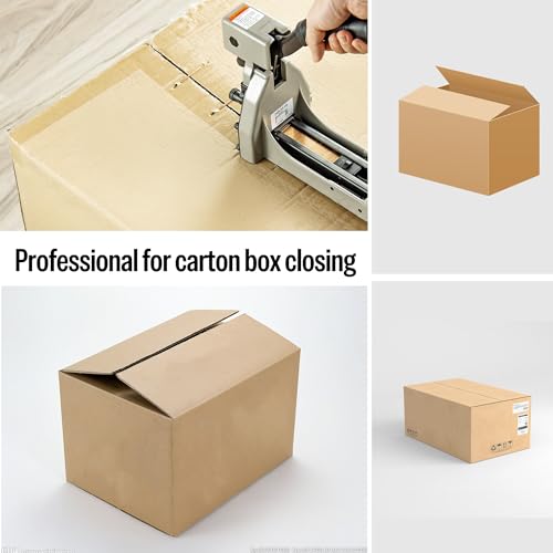 meite Carton Closing Staples 16 Gauge 1-3/8" Wide Crown 7/8" & 5/8" Leg Copper-Coated Carton Staples for Pneumatic or Manual Box Stapler Gun - Cardboard Closer Packaging