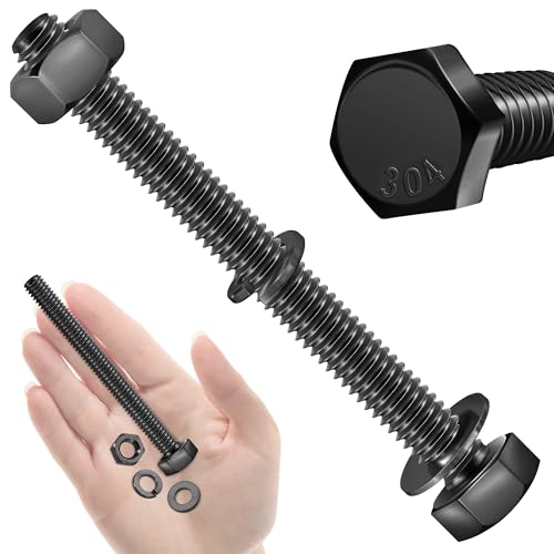 Mywish (10 Sets) 1/4-20x3 Hex Head Stainless Steel Bolts and Nuts with Flat & Lock Washers & 10Pcs 1/4 x 1-3/4 Inch Wedge Anchors, 304 Stainless Steel 18-8, Fully Threaded, 1/4 Heavy Duty Industrial