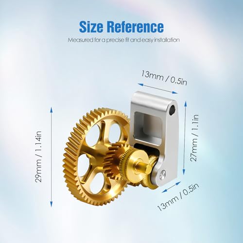 Extruder Gear for Bambu Lab X1 / X1C / X1E / P1P / P1S, Precision Brass Gear with Lightweight Aluminum Arm, Wear-Resistant Upgrade for Stable & Consistent Extrusion – 3D Printer Accessories X1/X1C/X1E/P1P/P1S