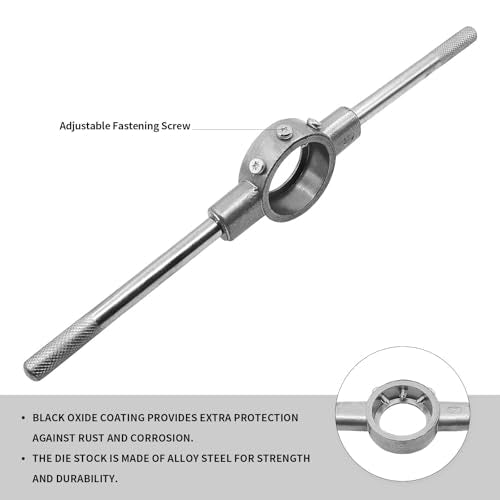 Die Handle Round Die Stock Handle Wrench with Knurled Handle, Non Slip, for Metric M30-M36 / 47mm-65mm Round Die