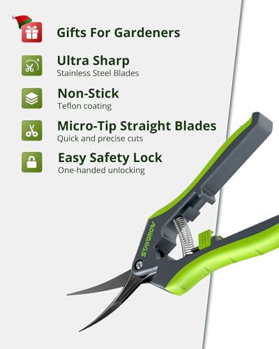 8.5" Bypass Pruning Shears & 6.5" Straight Trimming Scissors and 6.5" Gardening Scissors (2-Pack Straight) SK5 Blade Set