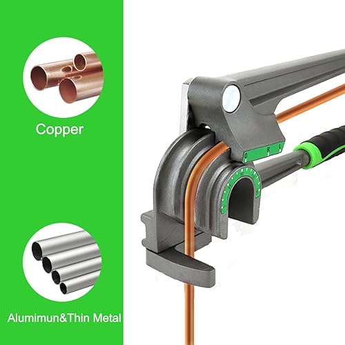 1/4", 3/8", 1/2" (6/10/12mm) O.D. Tubing Bender HVAC Tools, 3-in-1 Tube Bender 180°HVAC Pipe Bender Copper Aluminum Tubes Bending Tool for Air Conditioning Refrigeration Repairs 1/4", 3/8", 1/2"