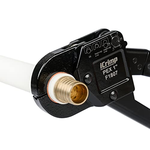 iCrimp Angled Head PEX Crimping Tools Works on 1-INCH PEX Pipe with Go/No-Go Gauge suits All US F1807 Standards 1" Crimper