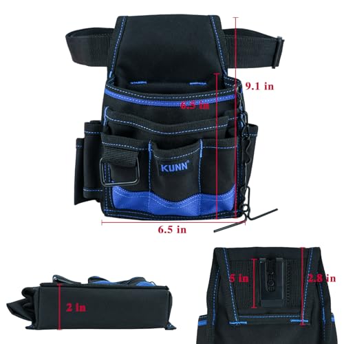 KUNN 3-in-1 Right-handed Drill Holster Set with Magnetic Wristband & Small Electrician Tool Pouch