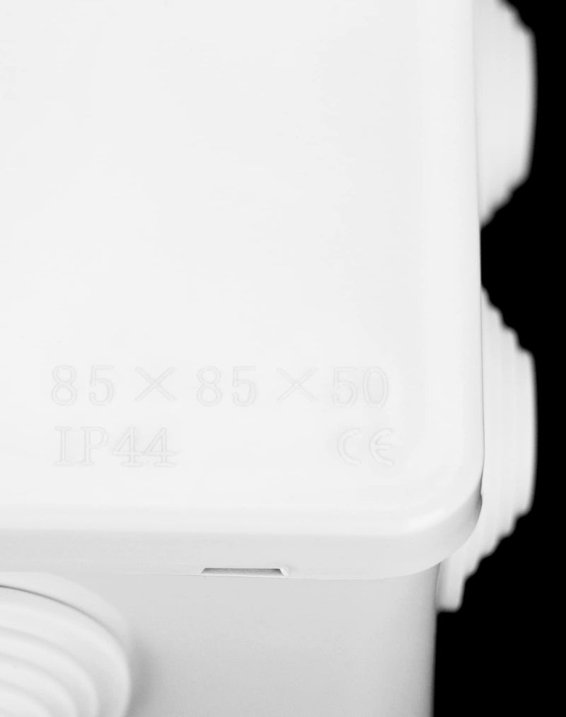 QWORK Pack of 2 surface-mounted junction boxes, junction boxes, waterproof, dustproof, IP65, ABS plastic, universal electrical project housing, white, 85 x 85 x 50mm