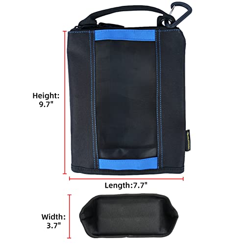 MELOTOUGH Utility Tool Tote bag Combo Kit + Canvas Tool Pouch Small Zipper Tool Bag -Fastener Bag with Carabiner Clip