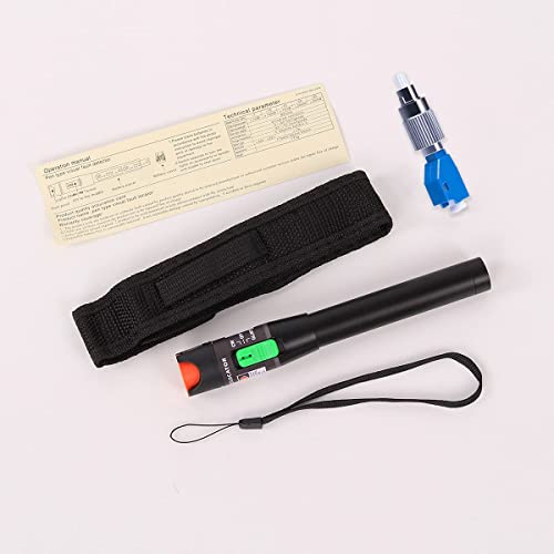 2 Pieces Visual Fault Locator 30 Km, VFL Test Kit Includes Single Mode 9/125μm FC Male to LC Female Adapter, Fibre Optic Light Pen Tester for Testing Fiber Optic Power Cables