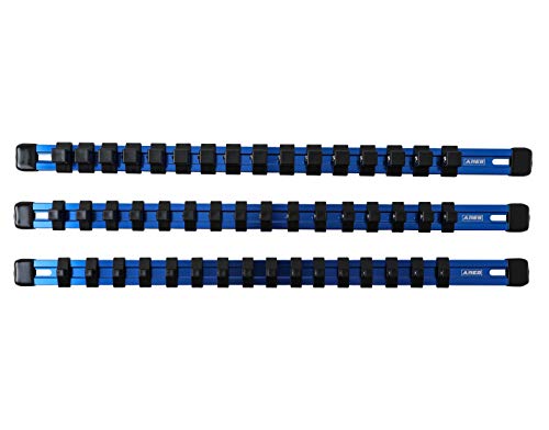 ARES 60041 3-Pc 1/4,3/8,1/2-In Blue Socket Rail Multi-Drive