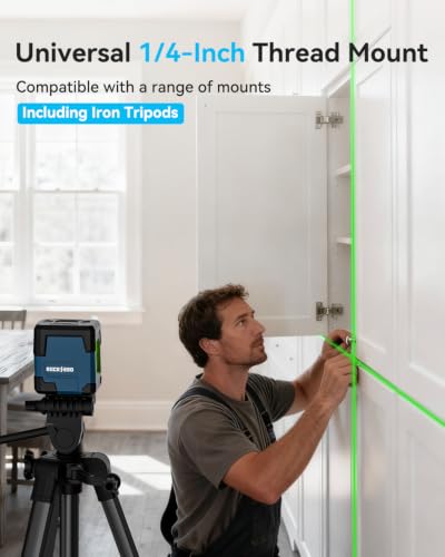 Laser Level, RockSeed Cross Line Laser with Self-Leveling, Vertical and Horizontal Line, Rotatable 360 Degree, Carrying Pouch, Battery Included (40 Inch Tripod) 40 Inch Tripod