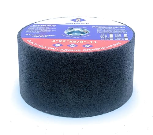 SIGNI 4 inch Silicon Carbide Grinding Stone with 5/8 Arbor for Grinding Masonry (46 Grit) 46 Grit