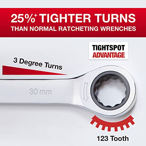 Jaeger 30 mm Combo Ratchet Wrench, Precision, Chrome Vanadium, Metric Individual Ratcheting Wrench