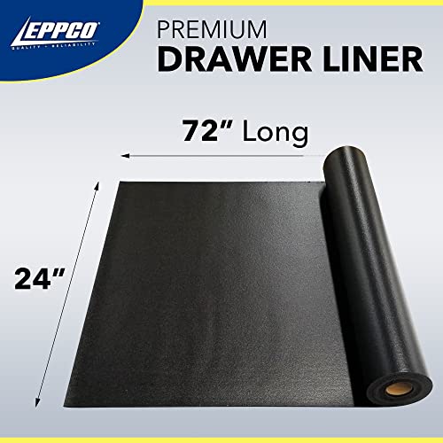 EPPCO Enterprises Tool Box Drawer Liner 24-inch Wide x 72” Long Non-Slip Tools Chest Mat, Blac 24"W x 72"L