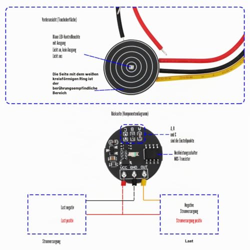 Pack of 2 DC3-24V 10A Capacitive Touch Switch Sensor Module for Touch Switches and LED Light Modifications