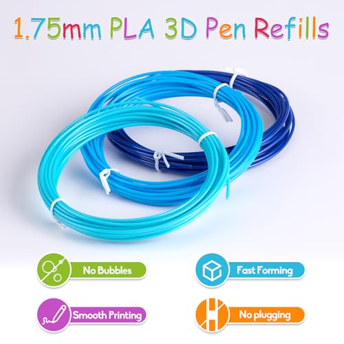 3D Pen Filament Refills, 1.75mm PLA 3D Printing Threads 40 Colours
