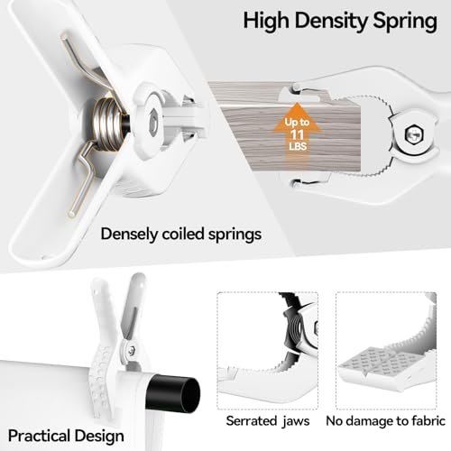 EMART 12 Pack Heavy Duty Spring Clamps 6 inch Plastic White Backdrop Clips 6inch