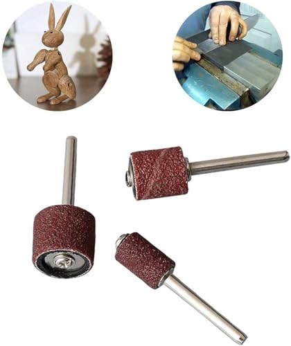 Sanding Sleeves Set with 216 Sanding Bands + 6 Sanding Rollers | Sanding Drum Attachments, 80/120 Grit, 3 Diameters (1/2", 3/8", 1/4") Drum Mandrels, for Dremel Rotary Tools
