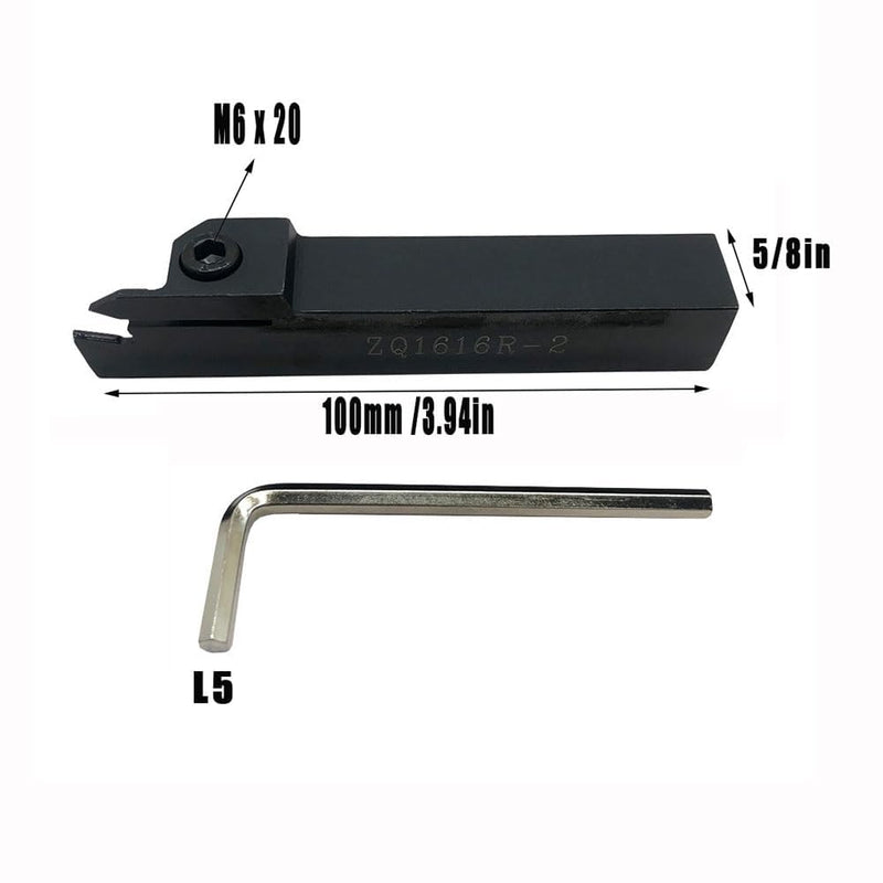 Hunricho Carbide Slotted Plate GTN-2 (SP200) 2 mm Carbide Inserts for Groove Cutting with ZQ1616R-2 Holder Rotary Tool Cutting for Steel 5/8 shank tool holder with SP200 inserts