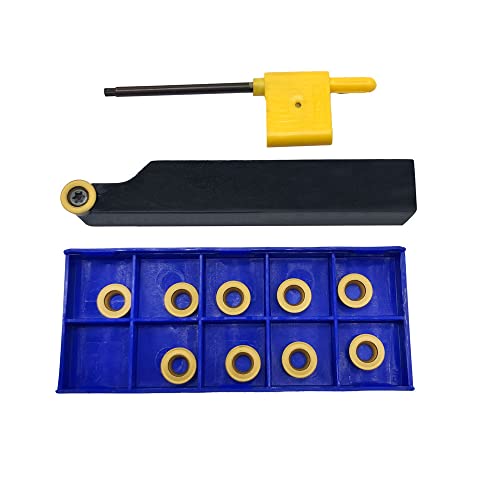 5/8in Metal Lathe Turning Tool Holder SRAPR1616H10 with R5 RCMT10T3MO Round Carbide Inserts DCMT32.51 DCMT11T304 Turning Insrts