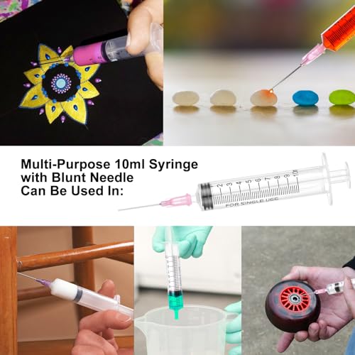 10 ml plastic syringe with needle, pack of 10, colostrum syringes | Individually packed, versatile dosing syringes reusable liquid syringe measuring syringe for garden
