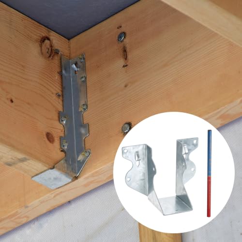 uxcell 8 Pcs Joist Hanger, 2"x4" Galvanized Steel Double Shear Face Mount Joist Hanger Brackets for Rafter, Wood Construction, Connector for Roof, Deck, Ceiling Joists, 1.73" Inner Width