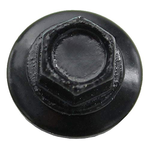 14 x 7/8" Black - Stitch Tek Metal to Metal Type #1 Roofing Screws - Hex Washer Head - Drill Point - 9/16" EPDM Washer. 1 x 250 Count Bag - 250 Screws