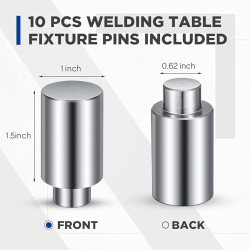 Hicarer 10 Pcs 5/8" x 1" x 1.5" Welding Table Fixture Pins Stop Alignment Square Quick Setup Fixturing Kit Welding Table Accessories