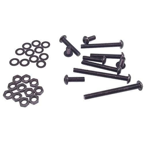 Yodaoke 220pcs M5-0.8 Button Head Socket Cap Screw, ISO 7380 Hex Drive, Class 10.9, Alloy Steel, with Nut and Washer Assortment Kit