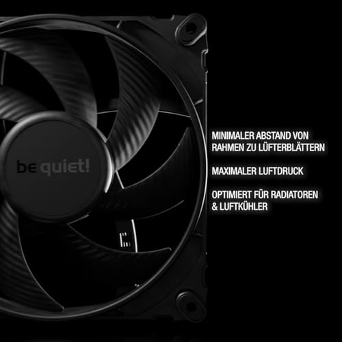 be quiet! Silent Wings 4 140 mm PWM Fan, Optimised Fan Blades, Exceptionally High Performance, Maximum Air Pressure, Almost Inaudible, 6-Pin Fan Motor, Fluid Dynamic Bearing black