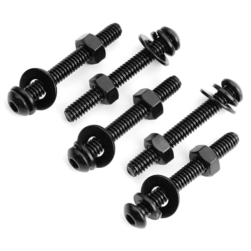 Mywish M8 x 45mm 20Pcs Flat Head Hex Socket Cap Screws Bolts & 20 Sets Assortment Kit 1/4-20 x 2 Button Head Socket Cap Bolts, 304 Stainless Steel Bolts Assortment, Black Oxide & Hex Spanner