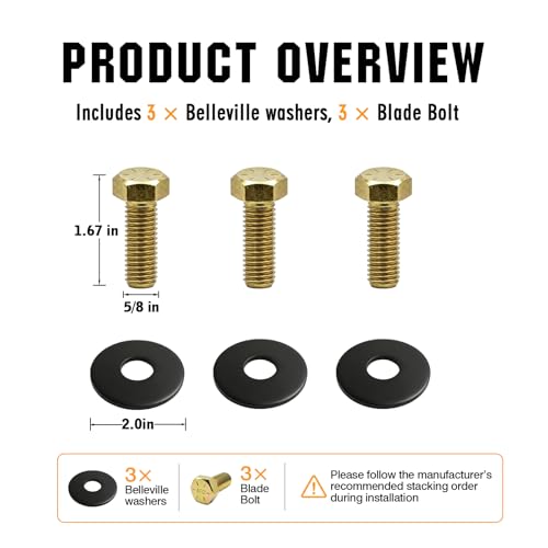 Spindle Blade Bolt Belleville Washer 781872 782474 Fits Hustler Mower Set 6