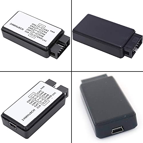 USB Logic Analyzer Device 24MHz 8CH 8 Channel UART IIC SPI Debug with Mini USB Cable DuPont Cable 6 Colors Test Hook Clip Set for Arduino FPGA M100 SCM Mini interface