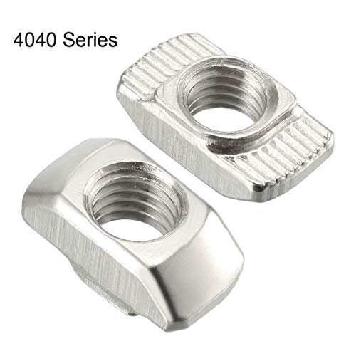 uxcell Sliding T Slot Nuts, M8 Half Round Roll in T-Nut for 4545 Series Aluminum Extrusion Profile, Carbon Steel Nickel-Plated, Pack of 30