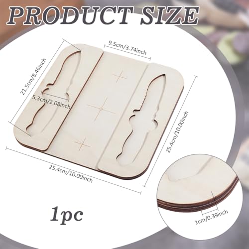 BENECREAT 25.4x25.4cm/ 10x10 Inch Square Laser Engraving Jig for Pocket Knife, Precision Wood Fixture with 53x215mm/ 2x8.46inch Inner Space, Multi-Knife Holder for Display and Engraving