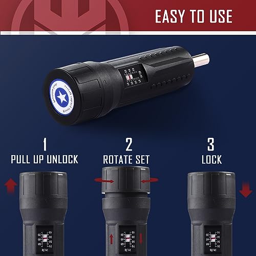 KNINE OUTDOORS Torque Screwdriver Wrench Driver Set 10-70 Inch Pounds lbs for Maintenance with T-bar Handle, 40 Hex Bits, 1/4" Socket, Shaft Extension, For Tools, Bike Repairing and Mounting, Black