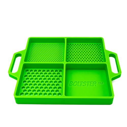 Boltster Flexible Silicone Tool Tray, Non Slip Organizer for Bolts, Screws, Fasteners and Parts, Heat and Chemical Resistant, for Garage, Automotive, Workshop & DIY - Green