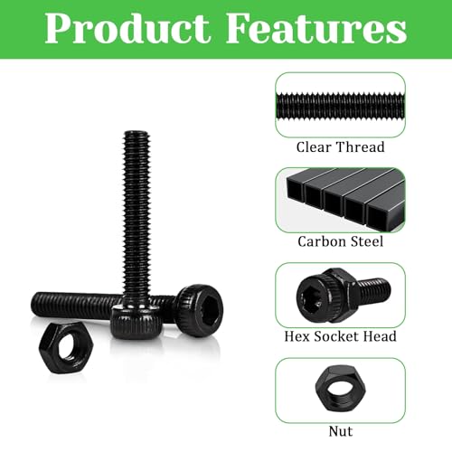 140Pcs M3 x 30mm Hex Socket Head Cap Screws Bolts, Carbon Steel, Black Oxide Finish, Allen Socket Drive, Full Threads,with Hex Spanner M3 x 30-140Pcs