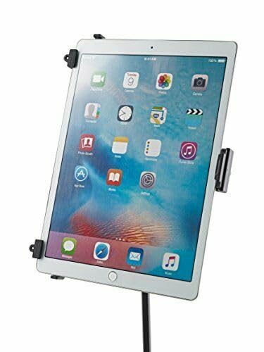 K&M - Konig & Meyer 19790.516.55 - Universal Tablet iPad Holder for Mic Stand - Switch Landscape to Portrait - Professional Grade for all Musicians - Studio or Remote Home Use - German Made - Black Standard Packaging