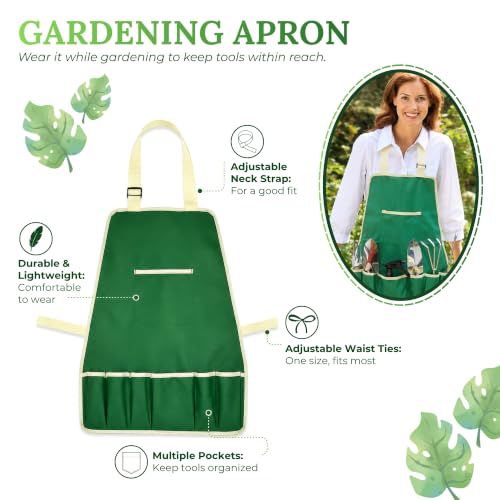 GardenHOME 11-Piece Gardening Tool Set – Garden Kit with Tote Bag, Apron & Accessories, Perfect Gardening Gifts for Women, Moms, and Beginners 11piece